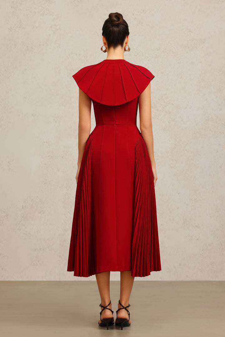 Verna Halter Folds Maxi Dress
