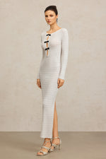 Load image into Gallery viewer, Kaiser Long Sleeves Bowknot Hollow Out Maxi Dress