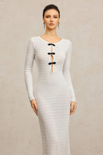 Load image into Gallery viewer, Kaiser Long Sleeves Bowknot Hollow Out Maxi Dress