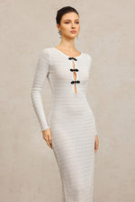 Load image into Gallery viewer, Kaiser Long Sleeves Bowknot Hollow Out Maxi Dress