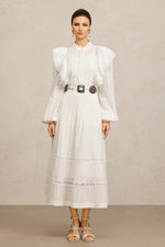 Lade Bild in die Galerieansicht, Ditala Long Sleeves Lace Folds Top And Skirt Two-Piece Set