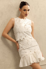 Load image into Gallery viewer, Tanisha Round Neck Sleeveless Flowers Lace Mini Dress