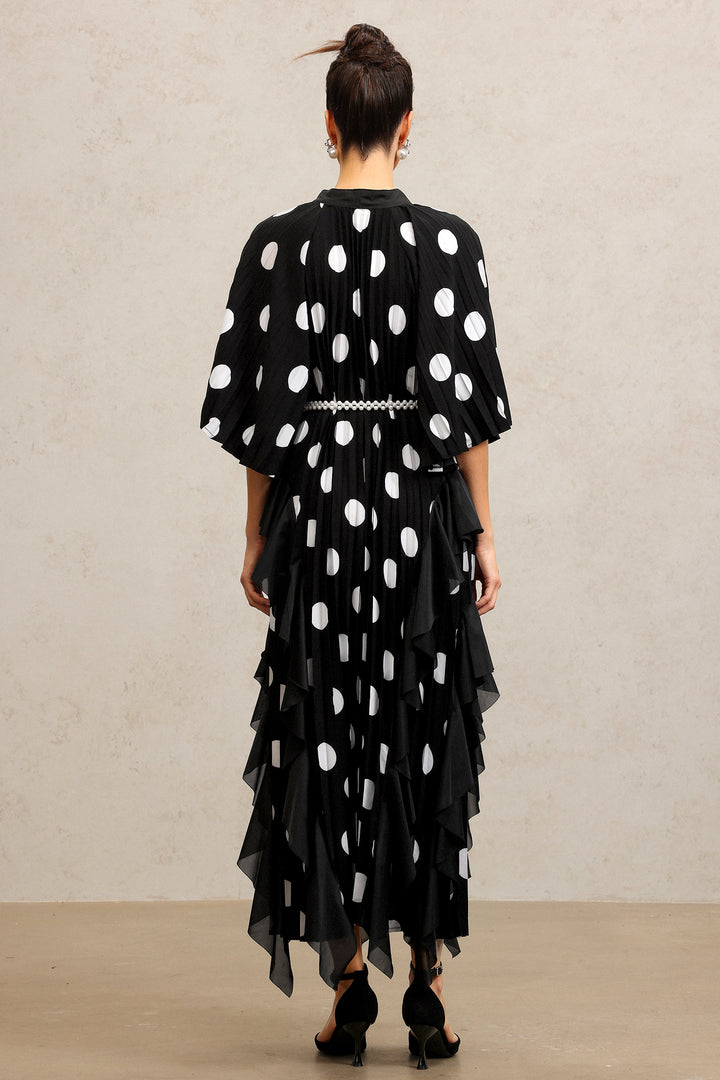 Quanne Short Sleeves Folds Maxi Dress