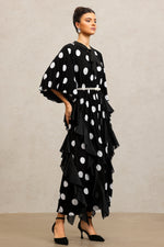 Load image into Gallery viewer, Quanne Short Sleeves Folds Maxi Dress