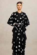 Load image into Gallery viewer, Quanne Short Sleeves Folds Maxi Dress