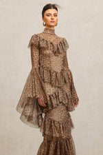 Load image into Gallery viewer, Leko Leopard Print Folds Maxi Dress