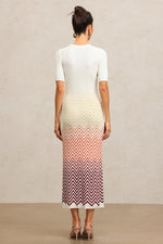 Load image into Gallery viewer, Viney Round Neck Short Sleeves Midi Dress