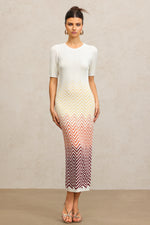 Load image into Gallery viewer, Viney Round Neck Short Sleeves Midi Dress