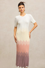 Load image into Gallery viewer, Viney Round Neck Short Sleeves Midi Dress