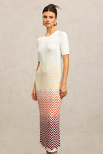 Load image into Gallery viewer, Viney Round Neck Short Sleeves Midi Dress