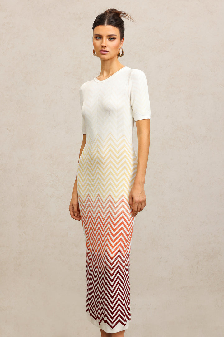 Viney Round Neck Short Sleeves Midi Dress