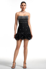 Load image into Gallery viewer, Suri Strapless Rhinestone Bandage Mini Dress