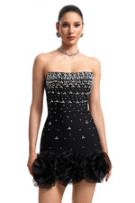 Load image into Gallery viewer, Suri Strapless Rhinestone Bandage Mini Dress