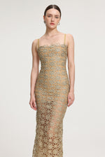 Load image into Gallery viewer, Floral crochet cutout mini dress