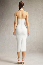 Load image into Gallery viewer, Viane Halter Cut Out Metal Buckle Bandage Midi Dress