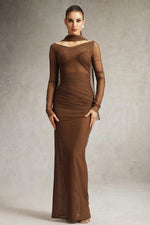 Lade Bild in die Galerieansicht, Zimino Long Sleeve Ruched Tulle Maxi Dress