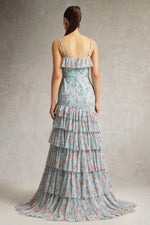 Load image into Gallery viewer, Haliy Floral Print Ruffle Maxi Dress