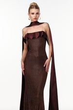 Lade Bild in die Galerieansicht, Zainab Elegant Contour Rhinestone Knit Maxi Dress