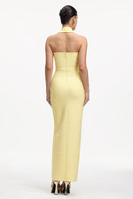 Load image into Gallery viewer, Lanla Chic Contour Halter Metal Buckle Bandage Maxi Dress