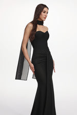 Load image into Gallery viewer, Lucifa Elegant Contour Strapless Scarf Ruched Bandage Maxi Dress