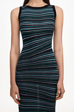 Load image into Gallery viewer, Nirina Chic Contour Round Neck Sleeveless Stripe Knit Maxi Dress