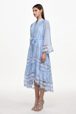 Load image into Gallery viewer, Doro Resort Flowy Long Sleeve Ruched Floral Woven Maxi Dress