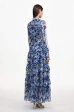 Load image into Gallery viewer, Ella Resort Flowy Long Sleeve Ruffle Floral Print Maxi Dress