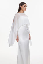 Load image into Gallery viewer, Sinai Elegant Flowy Sleeveless Chiffon Cape Maxi Dress