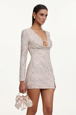 Charger l'image dans la visionneuse de la Galerie, Manik Chic Contour Long Sleeve Cut Out Sequin Mini Dress