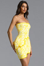 Lade Bild in die Galerieansicht, Trinaco Chic Contour Scalloped Print Pink Bandage Top and Skirt Set