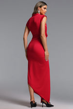Lade Bild in die Galerieansicht, Elin Chic Contour V Neck Twisted High Slit Knit Maxi Dress