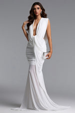 Lade Bild in die Galerieansicht, Glenda Chic Contour Ruched Drape Knit Maxi Dress