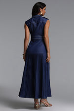 Lade Bild in die Galerieansicht, Jouy Elegant Tailored Sleeveless Pleated Maxi Dress