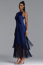 Lade Bild in die Galerieansicht, Sahara Chic Contour Halter Fringe Bandage Maxi Dress