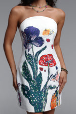 Load image into Gallery viewer, Enid Resort Cinched Sleeveless Floral Print Woven Mini Dress