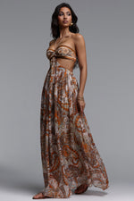 Load image into Gallery viewer, Polasa Resort Flowy Sleeveless Floral Print Chiffon Maxi Dress	