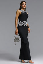 Load image into Gallery viewer, Whetu Elegant Contour Floral Bandage Maxi Dress