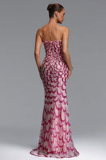 Load image into Gallery viewer, Facia Romantic Contour Strapless Sequin Maxi Dress