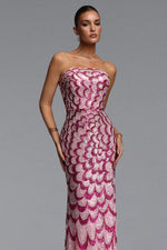 Load image into Gallery viewer, Facia Romantic Contour Strapless Sequin Maxi Dress