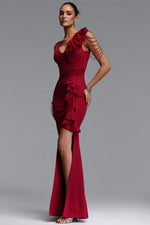 Load image into Gallery viewer, Mercy Romantic Contour V Neck Pleated Floral Maxi Dress