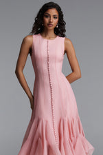 Load image into Gallery viewer, Ethel Resort Flowy Round Neck Sleeveless Ruffle Chiffon Maxi Dress