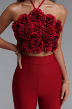 Charger l'image dans la visionneuse de la Galerie, Ferean Stylish Halter Floral Mini Top And Slim Bandage Pants Two-Piece Set