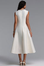 Load image into Gallery viewer, Velma Minimalist Cinched-Waist Sleeveless Pearl Rhinestone A-Line Maxi Dress