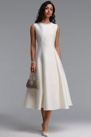 Velma Minimalist Cinched-Waist Sleeveless Pearl Rhinestone A-Line Maxi Dress