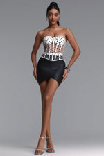 Charger l'image dans la visionneuse de la Galerie, Julissa Sexy Fitted Strapless Polka Dot Boned Top