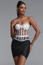 Charger l'image dans la visionneuse de la Galerie, Julissa Sexy Fitted Strapless Polka Dot Boned Top
