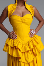Lade Bild in die Galerieansicht, Shea Elegant Waist-Cinched Halter Neck Ruffled Maxi Dress
