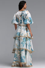 Lade Bild in die Galerieansicht, Lisbon Resort Flowy Puff Sleeve Floral Print Organza Maxi Dress