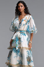 Lade Bild in die Galerieansicht, Lisbon Resort Flowy Puff Sleeve Floral Print Organza Maxi Dress