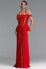 Charger l'image dans la visionneuse de la Galerie, Fredrika Sexy Halter Off Shoulder Ruffle Lace Maxi Dress